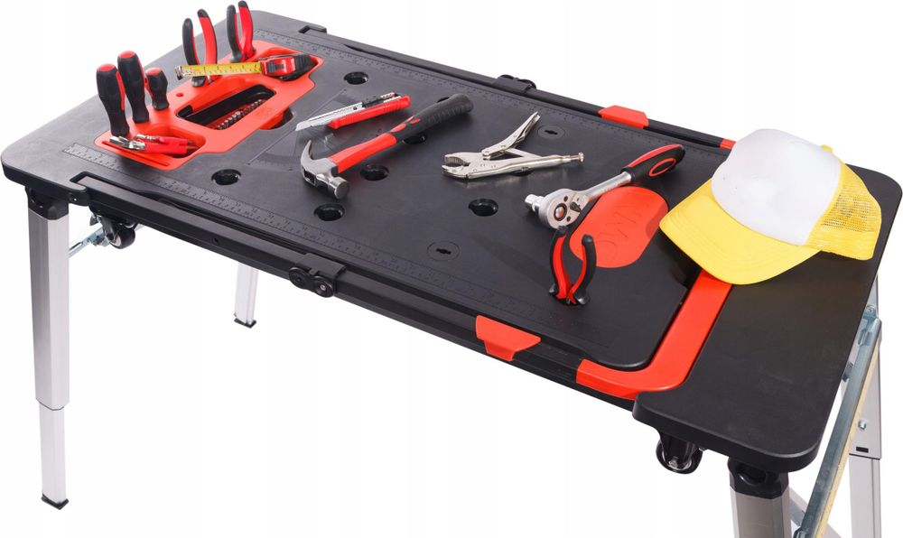 LUXTOM | Klappbare Werkbank, für Haushalt DIY-Arbeitsplatz, 7in1 150-250 kg Tragkraft, Faltbar Werktisch Spanntisch mit Winkelmarkierung