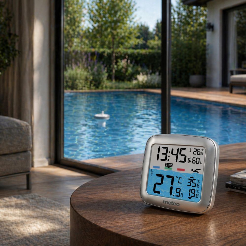 METEO TB2S Poolthermometer mit kabellosem Schwimmsensor