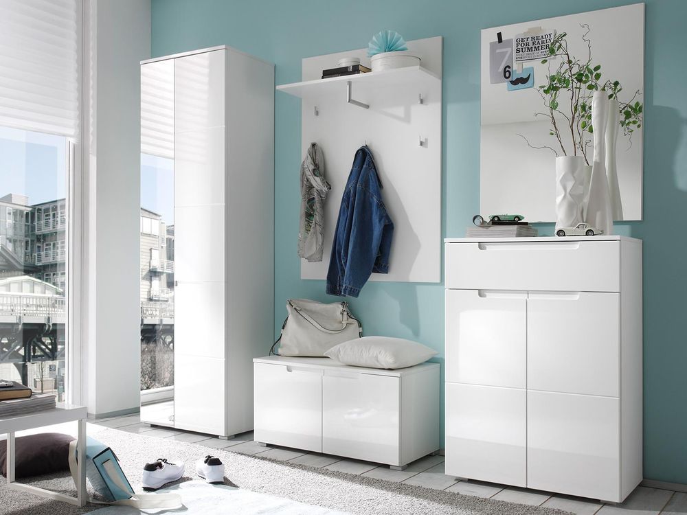 Garderobenpaneel Suzette I – Moderne Garderobe mit Ablageboden & Haken für Flur & Eingangsbereich