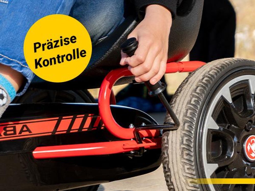 Miweba Pedal GoKart Abarth | Tretauto - Tretfahrzeug - Pedalfahrzeug - Kinder Auto - Freilauf - Verstellbarer Sitz - EVA-Reifen - Drift Kart (Schwarz)