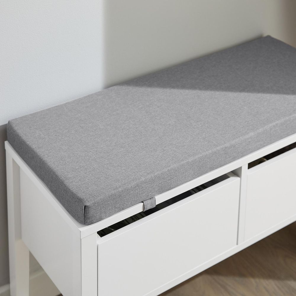 SoBuy FSR88-W Sitzbank mit Stauraum Schuhbank mit 2 Schubladen Bettbank Garderobenbank Belastbarkeit 150 kg Weiß BHT ca.: 72x46x30cm