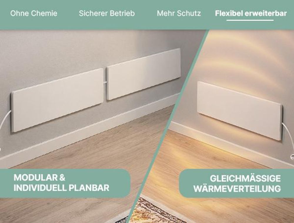 Heidenfeld Anti-Schimmel Heizung | Infrarotheizung - Schimmelentferner - Schimmel Frei - Wandheizung - Badheizung - Schutz ohne Chemie - Einzeln