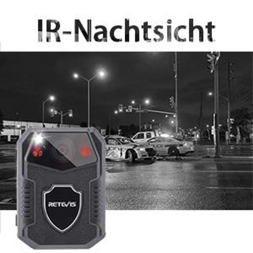 Retevis RT77 Körper Kamera Mini HD 1080P 21MP Polizeikamera getragen Videokamera 150°Blickfeld Sicherheit IR Nachtsicht 2650mAh IP54 Body-Cam(16GB)