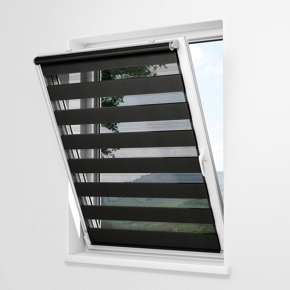 Doppelrollo DuoRollo Klemmfix ohne Bohren Seitenzug Fenster Rollo cremeweiß 65cm (61cm Stoffbreite) 150 cm