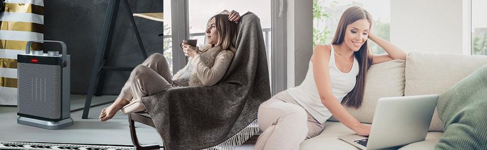 Brandson Heizlüfter, Keramikheizlüfter 1800W, 2 Leistungsstufen, Thermostat, Oszillation 80°, Überhitzungsschutz, Automatische Abschaltung, Umkippschutz, Silber/Schwarz
