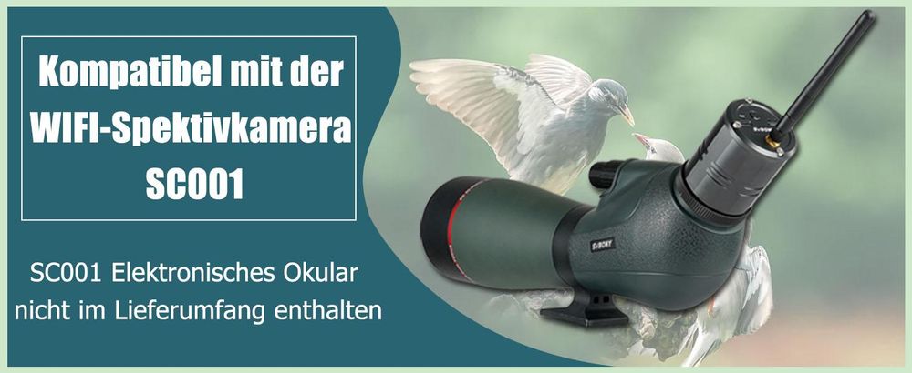 Svbony SV406P ED Spektiv 20-60x80, Doppelter Fokus Spektive, Austauschbares Astronomie-Okular, Wasserdichtes Bak4 Prisma Monokular Fernrohr