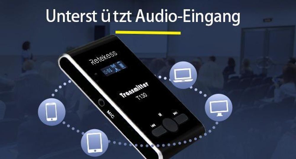 Retekess T130-T131 Tour guide System,60 Meter,99 Kanäle,18H,mit Mikrofon, PLL-Technologie, Geeignet für Reisebüros,Schulungen, Schulbesuche