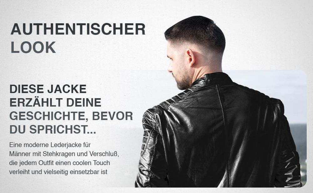 PAULGOS Herren Lederjacke Echtes Leder Jacke Echtleder Übergangsjacke Fashion in 5 Farben Gr. S-7XL Design 2