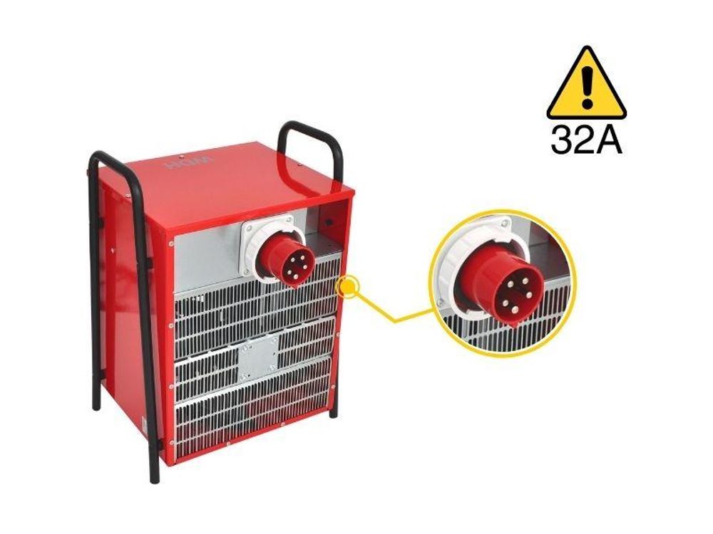 WDH IFH20 Heizlüfter Rot/Schwarz