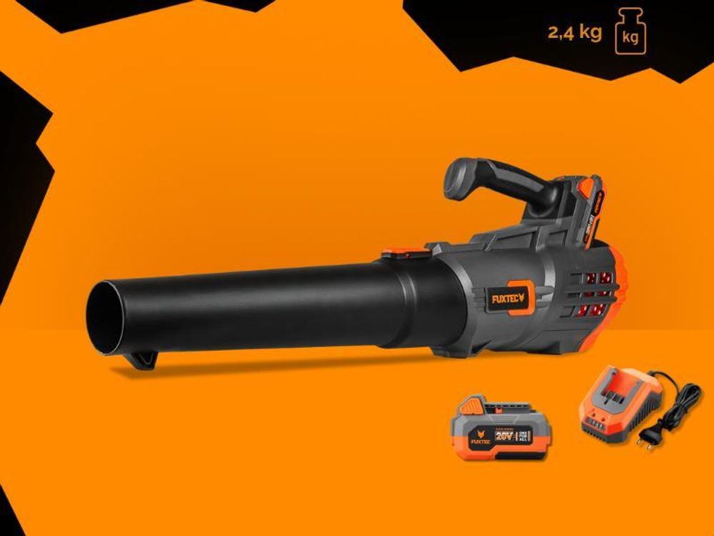 FUXTEC Akku Laubbläser FX-E1LB20 SET1 - 20V | 2,4Kg |137km/h Blasgeschwindigkeit | geringe Lautstärke 96db(A) | 1 x Akku 4Ah| 1 x Ladegerät 1A