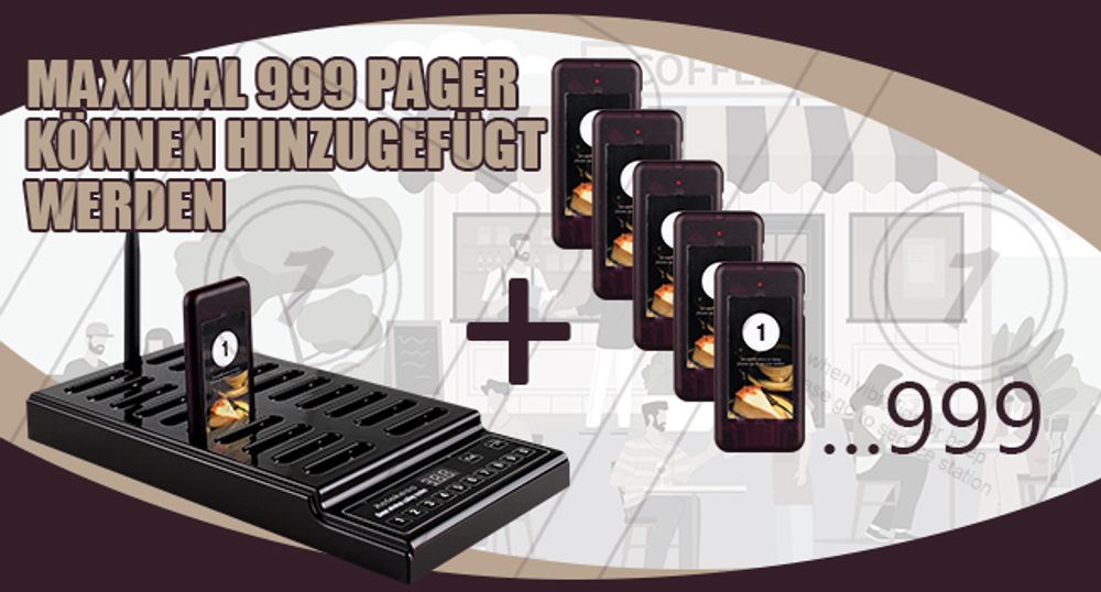 Retekess T112 Rrestaurant Pager System, Drahtloses Anrufsystem, 3 Anrufmodi, Ladelicht, 12 Stunden Wiederaufladbar, für Schnellimbiss Hotel Krankenhau