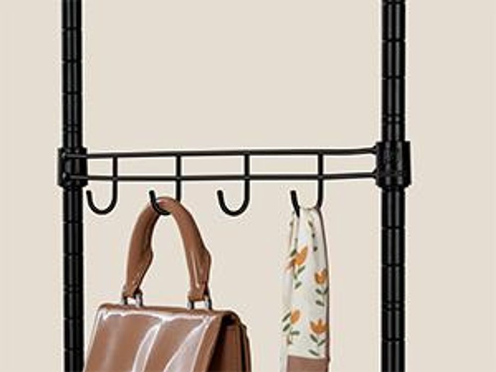 SONGMICS Kleiderständer offener Kleiderschrank, (Garderobenständer mit 2 Schubladen mit Kleiderstange), Garderobe mit Gitterablagen, freistehend