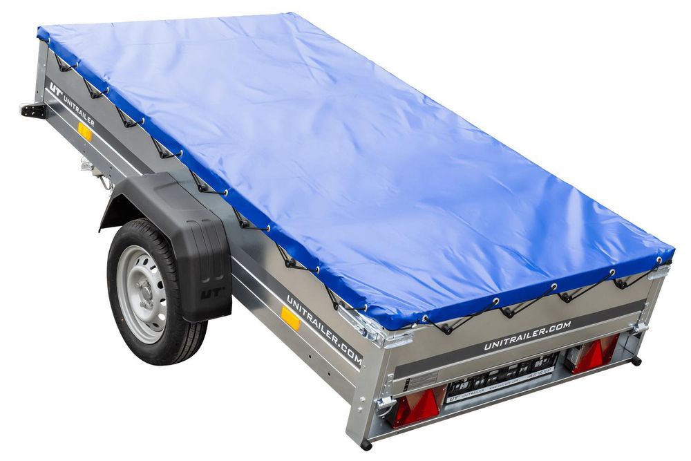 Pkw-Kippanhänger Garden Trailer 230 KIPP [230 cm x 125 cm] mit Flachplane, Stützrad und Planenträger