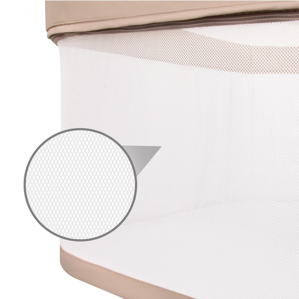 Kidwell NALI Beistellbett 2in1 – Höhenverstellbares Babybett mit Matratze, Rollen & Neigungsverfunktion Beige
