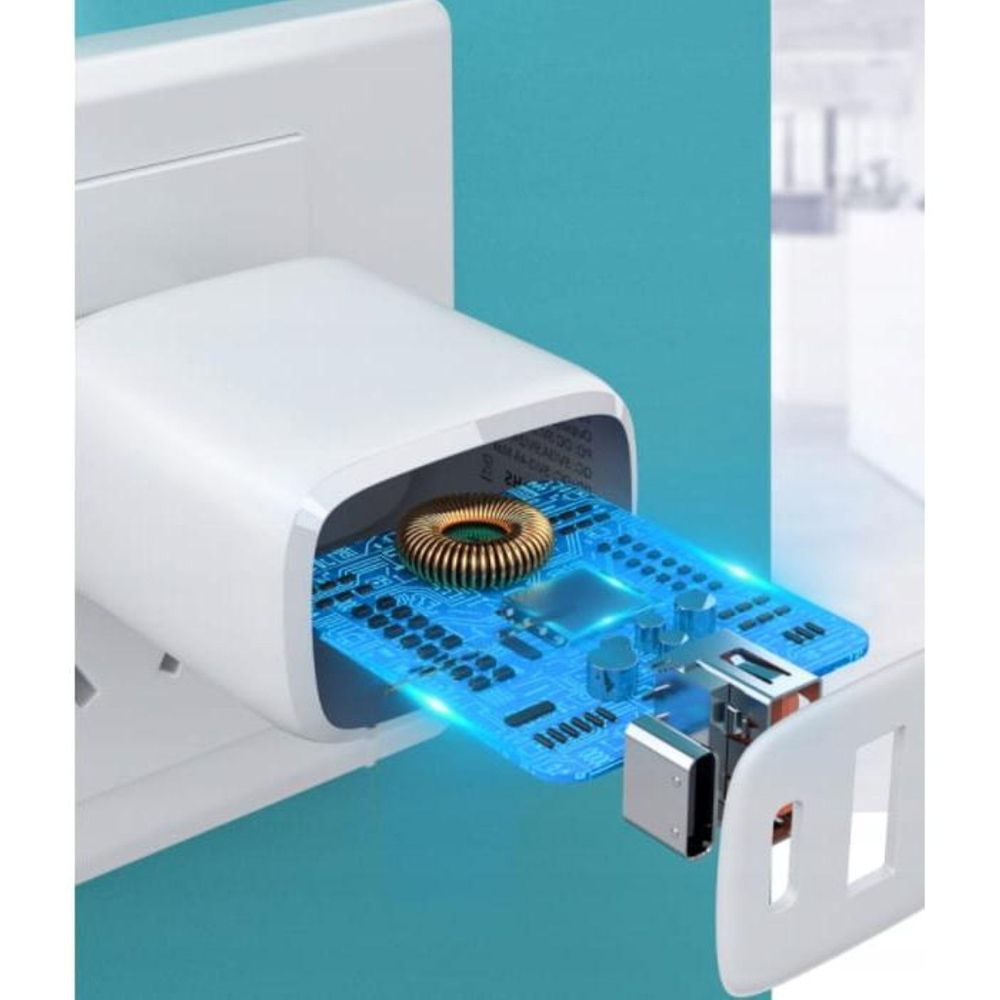 Ładowarka - zasilacz USB-C - 20 W - szybkie ładowanie - biały - do iPhone Samsung