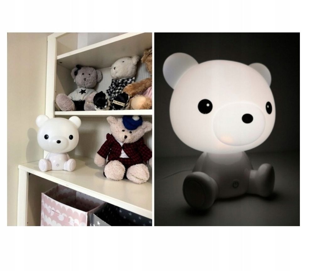 Nachtlicht für Kinder Schlafzimmer Baby Nachtleuchte Led  3 Lichthelligkeit Nachtlampe Nachttischlampe Bärenlampe Dimmbar USB-Aufladbar Weiß Retoo