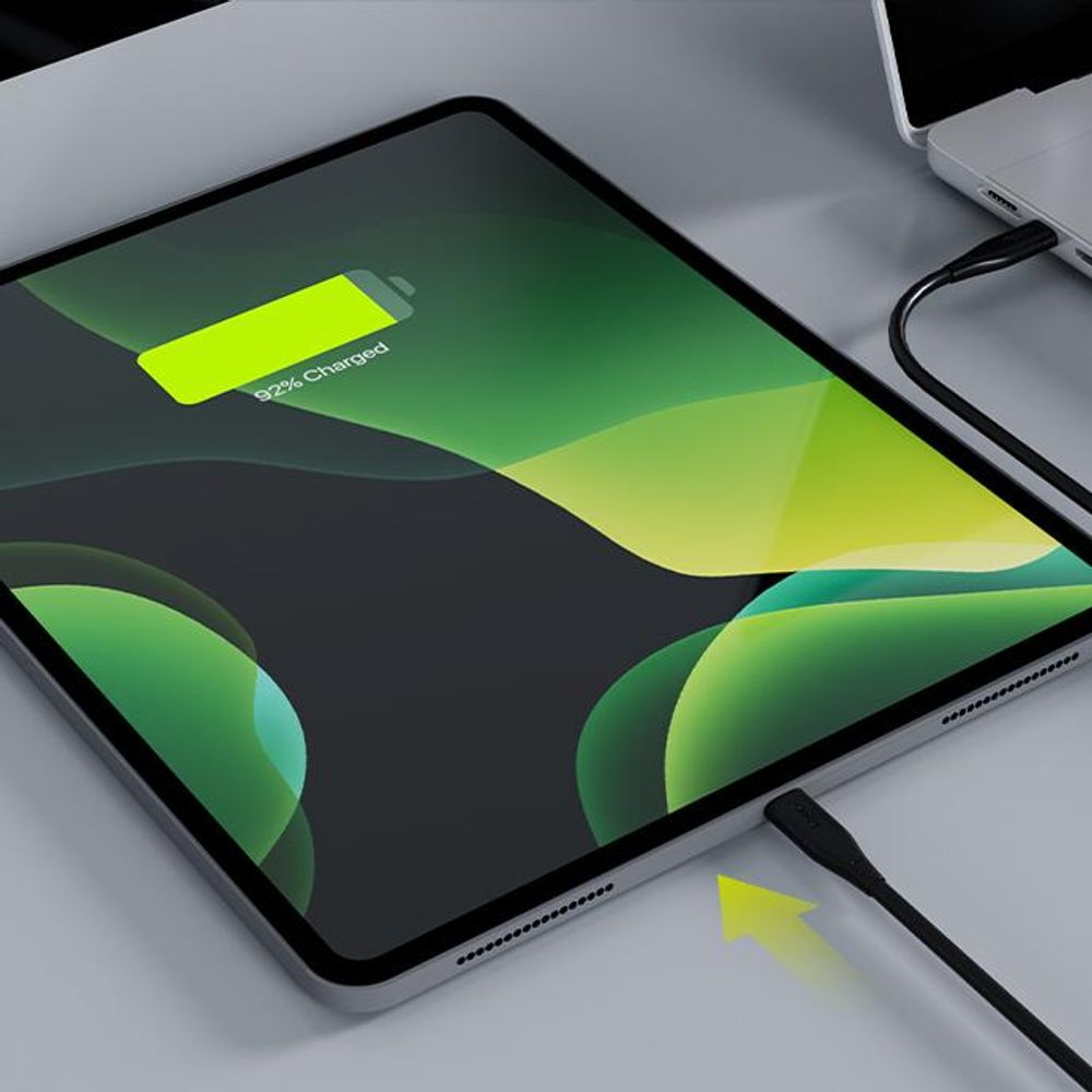 Allity USB Typ-C USB-C - USB-C 2m 60W langes Kabel zum Laden von Laptops schwarz