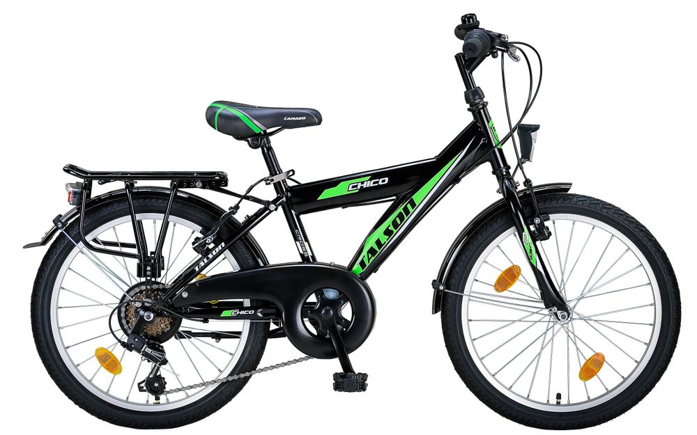 20 Zoll Jungenfahrrad SHIMANO 6 Gang 20" Fahrrad Schwarz mit Beleuchtung TMX