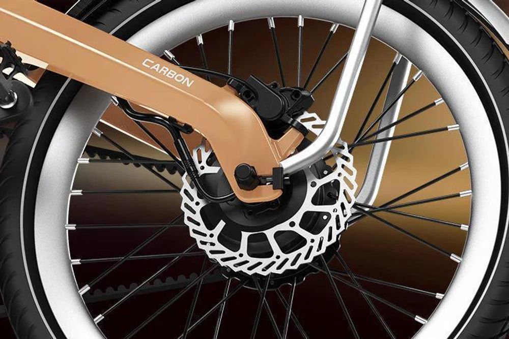 ADO E-Bike Air Carbon, elektrické kolo, skládací kolo, dámské/pánské elektrokolo, kolo, skládací kolo. Pohon řemenem, IPS LCD displej, GPS, aplikace ADO, 250W