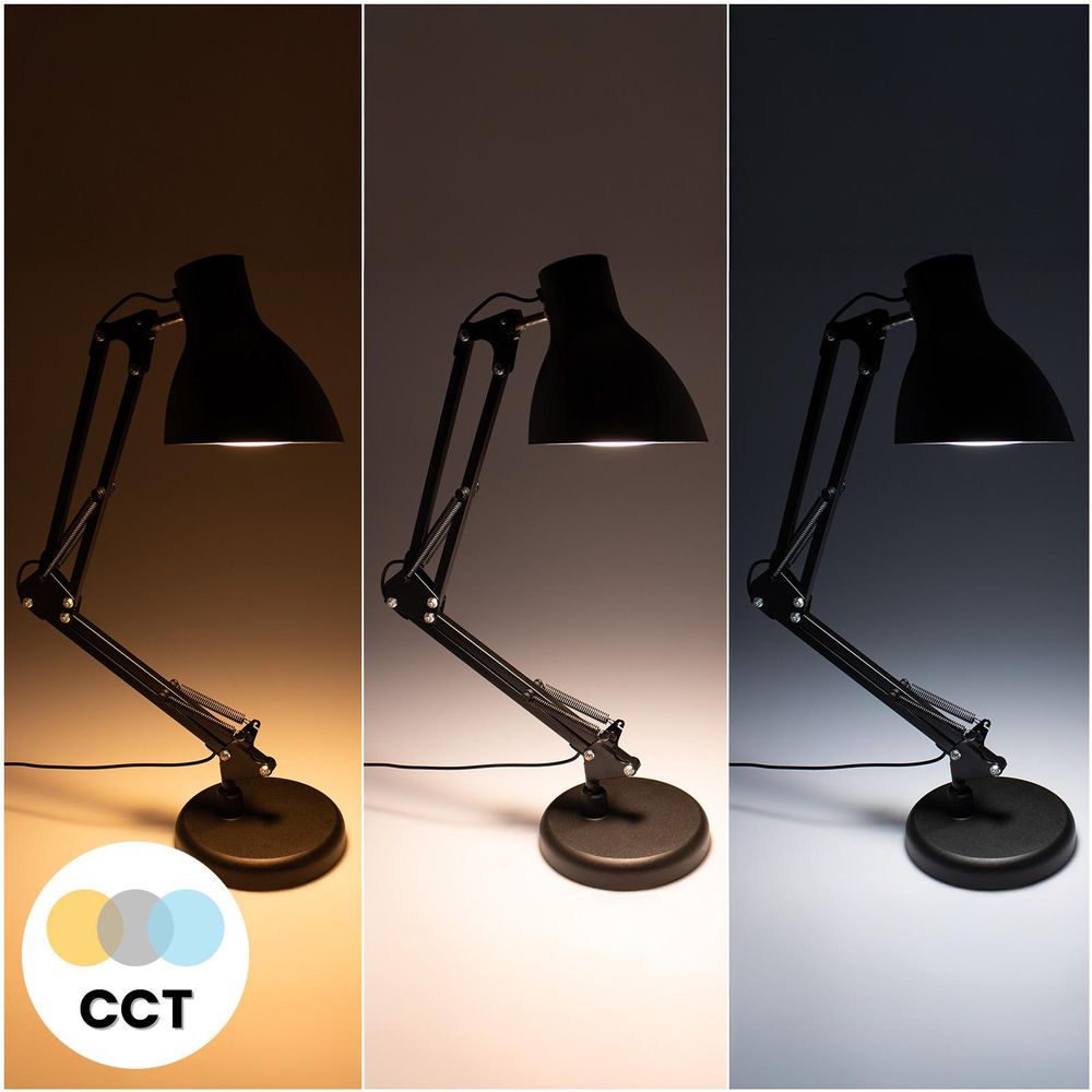 LUMILED LED 7W Schreibtischlampe Schwenkarm Büro Tischlampe Bürolampe Helligkeit Einstellbare Farbwechsel USB Verstellbarer Arm Arbeitsleuchte Nachttischlampe Arbeitszimmer Klemme