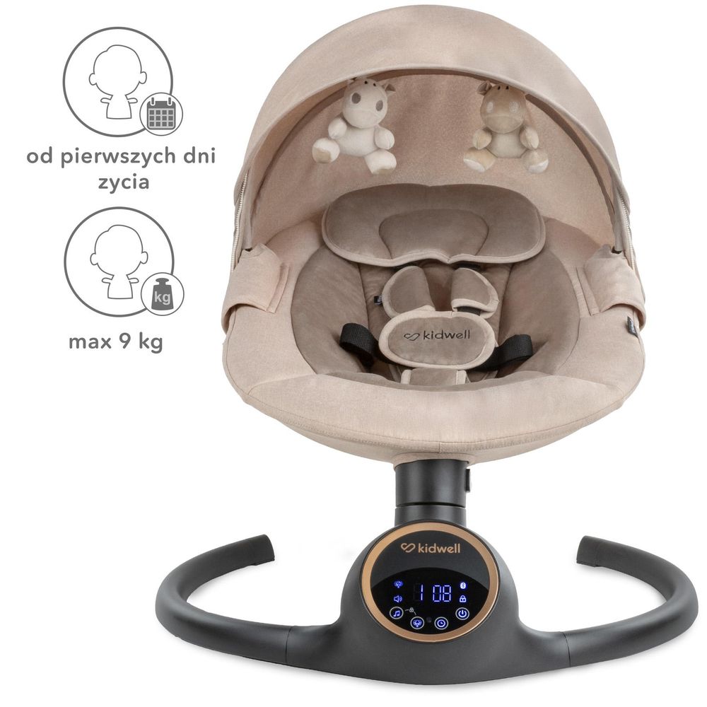 Elektrische 2-in-1-Schaukel, Bluetooth, REVE Beige-Gold