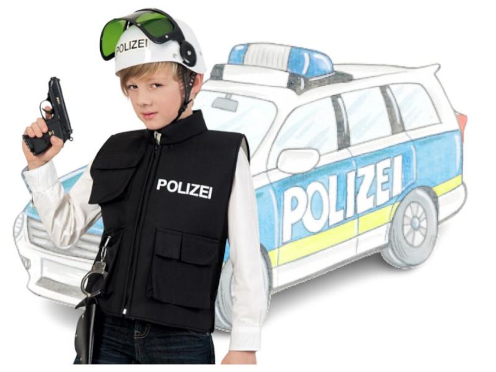 Kinderkostüm "Polizeieinsatzweste" Spielweste Polizei Polizist Police Carabinieri Gendarmerie (116)