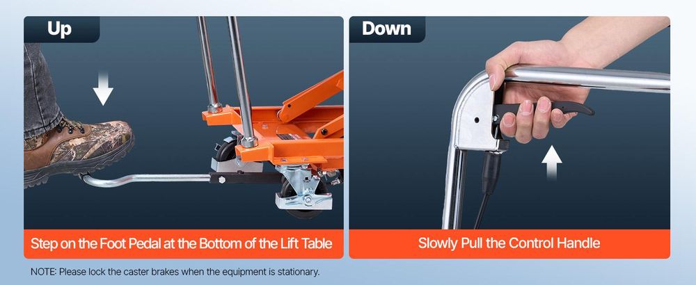 VEVOR Hydraulischer Hubtischwagen, 789,3 kg Tragfähigkeit, 149,9 cm Hubhöhe, manuelle doppelte Scheren-Hubtisch mit 4 Rädern und rutschfester Matte, hydraulischer Scherenwagen für Materialhandling und Transport