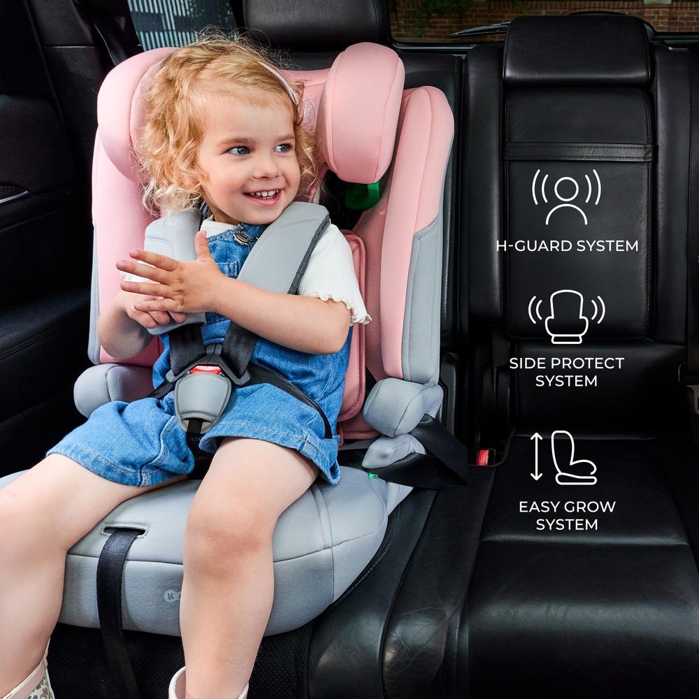 Kinderkraft I-COMFY Autokindersitz 3-in-1 i-Size 76–150 cm, 15 Monate bis 12 Jahre, R129, EASY GROW, H-GUARD, SPS, 10 Neigungspositionen, Schwarz