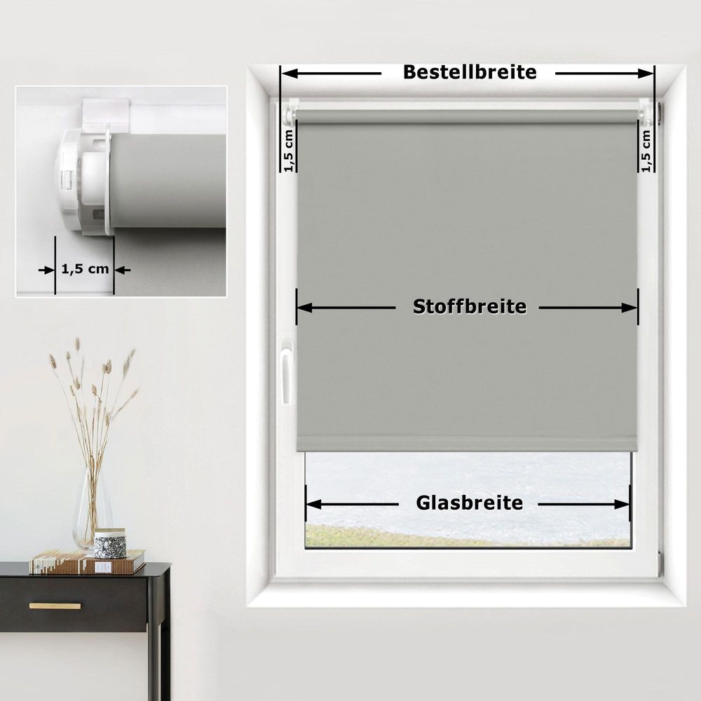 Verdunkelungsrollo Fenster ohne Bohren Klemmfix 80x150cm dunkelblau VICTORIA M
