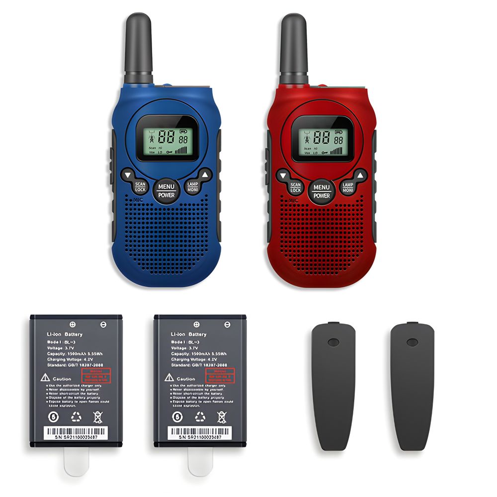 Walkie Talkie Große Reichweite Funkgerät 8 Kanäle Reichweite bis zu 3 km Handfunkgerät Walky Talky für Camping Radtouren Ausflug 2 Stück Bunt Retoo
