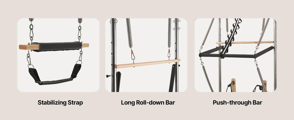 VEVOR Pilates Reformer, Holz-Pilates-Maschine für das Heimstudio, Krafttraining Workout-Ausrüstung mit doppeltem Widerstand, Reformer-Box, Sprungbrett, für fortgeschrittene Benutzer und Anfänger, bis zu 400 LBS, Ahornholzrahmen