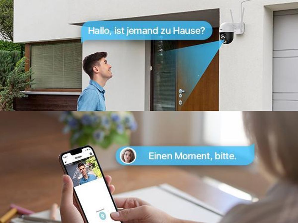 ZOSI 3MP Überwachungskamera Set WLAN Aussen ohne Festplatte, 4X Pan Tilt IP Dome Kamera 355°/140° Schwenkbar, Personenerkennung, Farbnachtsicht