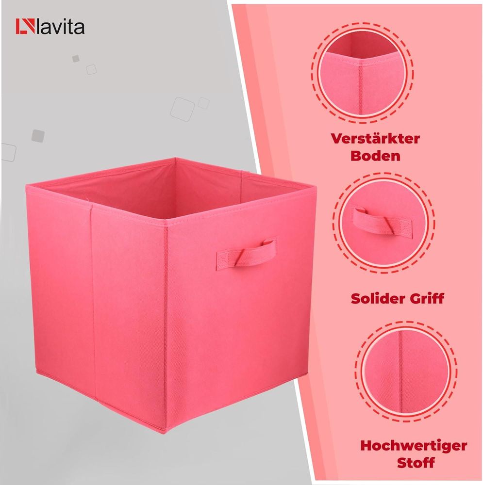 Lavita Storage Box | faltbare Aufbewahrung Boxen 31 x 31 x 31 cm | Schubladen-Organizer Box| Ordnungssysteme für Kleidung | Kleideraufbewahrung & Organisation | dunkelpink | 1 stück