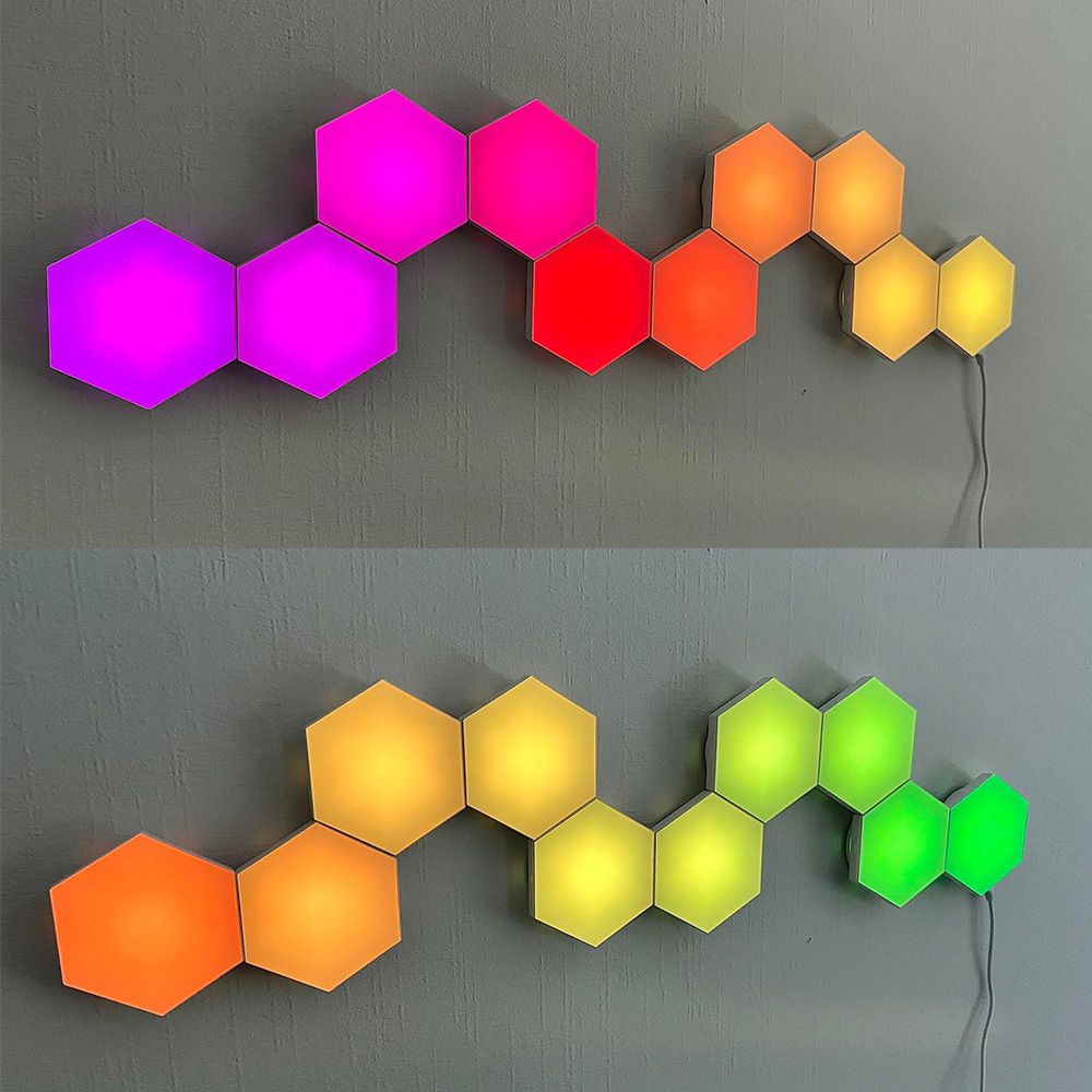 LED Hexa Lichtpanels Bluetooth RGBIC Musik Sync Hexagon Wandleuchte App-Steuerung für Partybeleuchtung Gaming DIY Deko, 10er Set