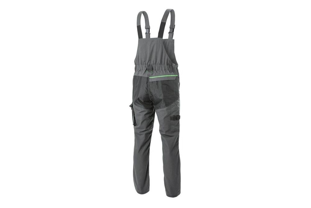 Arbeitslatzhose Herren dunkelgrau/grau Gr. M (50) Högert Technik, 65% Polyester/35% Baumwolle, elastisch – LEMBERG Latzhose Berufsbekleidung