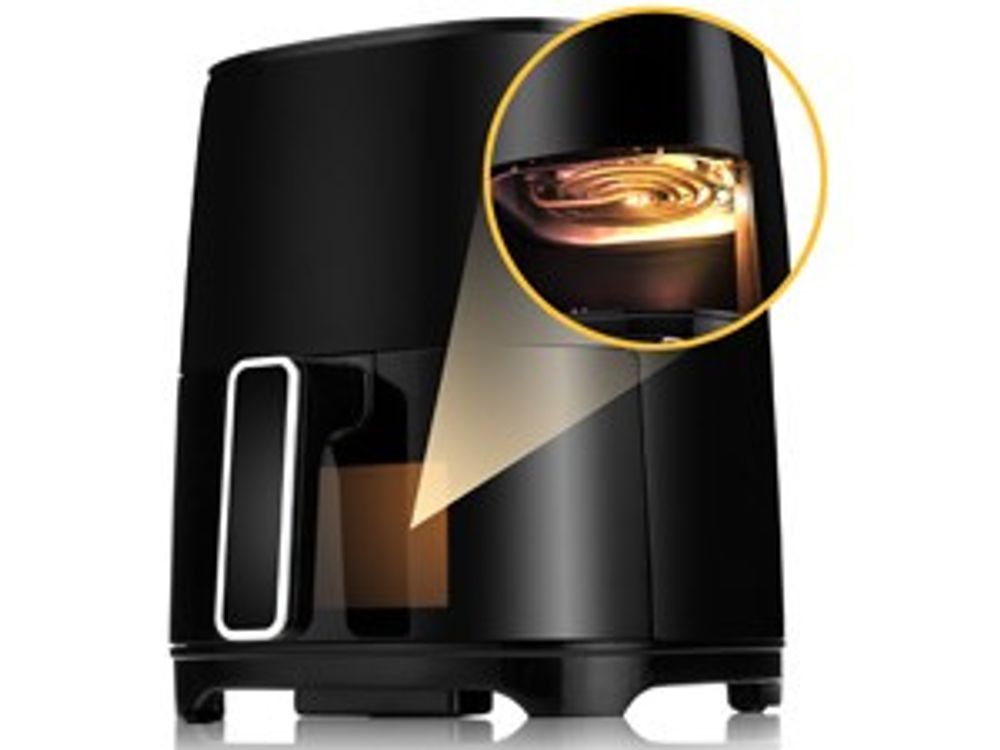 Lehmann Heißluftfritteuse Digital 3,5 L, Timer, Fritteuse fettfrei 80°C-200°C, Heissluft Friteuse, 8 Programme, Airfryer, Ohne Öl & Fett