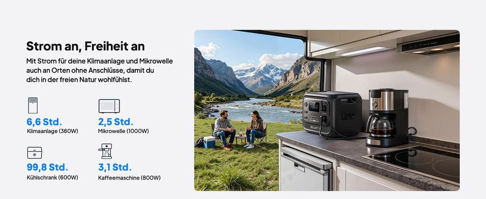 BLUETTI Elite 300 Tragbare Powerstation, 3014,4 Wh LiFePO4 Batterie Backup mit 2400W AC Ausgängen, Kompakte 3kWh Solargenerator für Zuhause, Camping