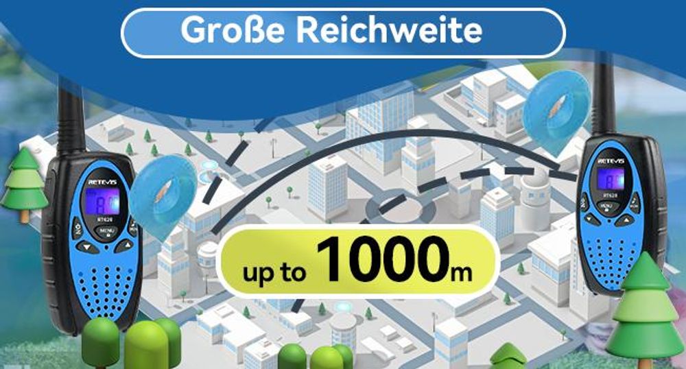 Retevis RT628 Walkie Talkie, Geschenke für Kinder ab 4-12 jahre, mit Taschenlampe VOX, DCS/CTCSS, Funkgerät für Camping Familienspiel
