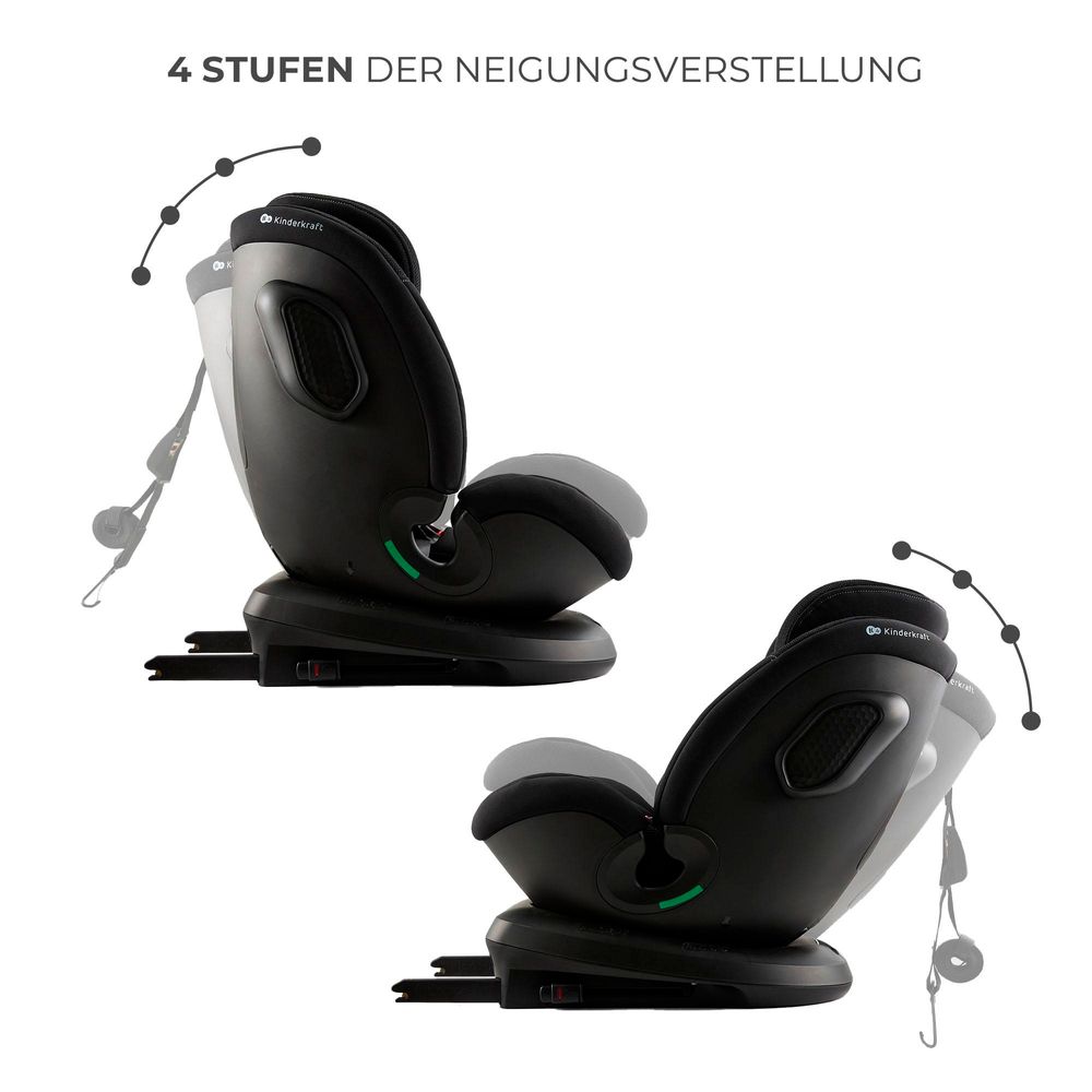Kinderkraft XPEDITION 3 i-Size - Autositz 40-150 cm - 360° drehbar - RWF bis 22 kg - SPS+ und H-GUARD+ Systeme - Ergonomisch - Atmungsaktiv - Schwartz
