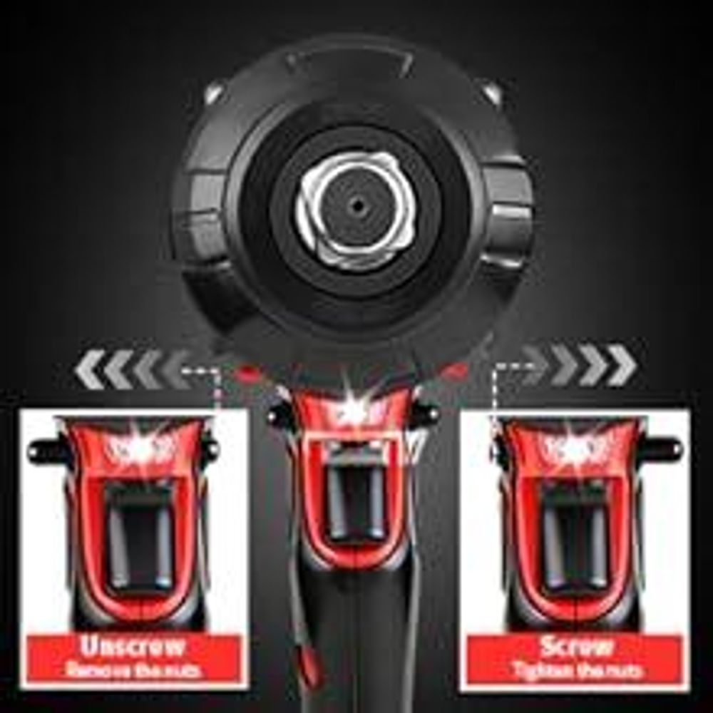 TEENO Clé à Chocs Sans Fil Brushless 3/4" - 1600N·m 3/4", 2x Batteries 4.0Ah + Coffret Rigide, Adaptateur 3/4"-1/2", Douille 34mm, Camionnette