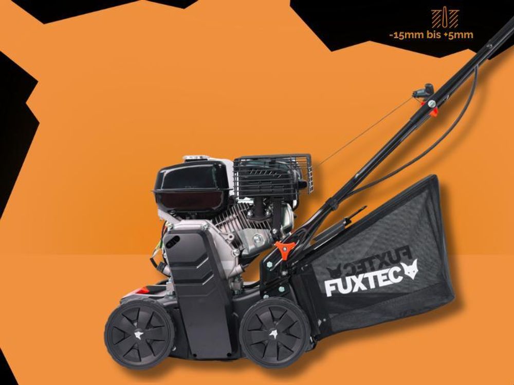 FUXTEC Benzin Vertikutierer FX-BV240ECO - 40cm | 40L Grasfangkorb| 4,1Kw