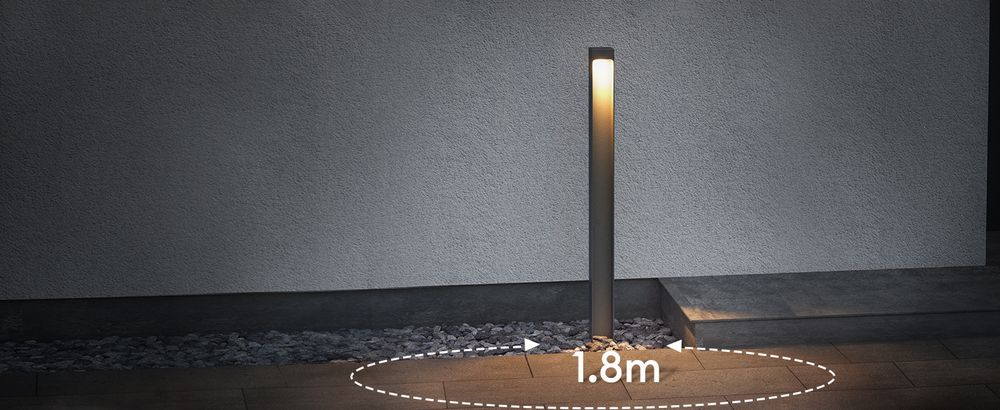 doporro Wegeleuchte Außen IP65 Gartenleuchte Mit Strom Und 5W LED 3000K 40 cm Outdoor Stehlampe Für Terrasse Gartenweg Einfahrt Sandgrau BaldersLights