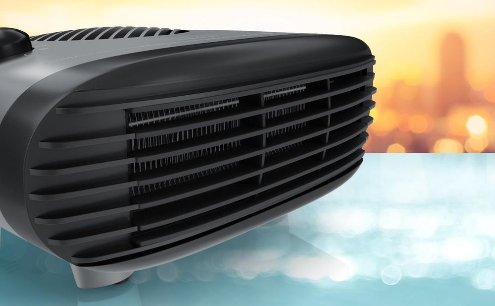 Brandson Heizlüfter 2000W, 2 Leistungsstufen, Thermostat, energiesparend, leise, Überhitzungsschutz, automatische Abschaltung, Grau