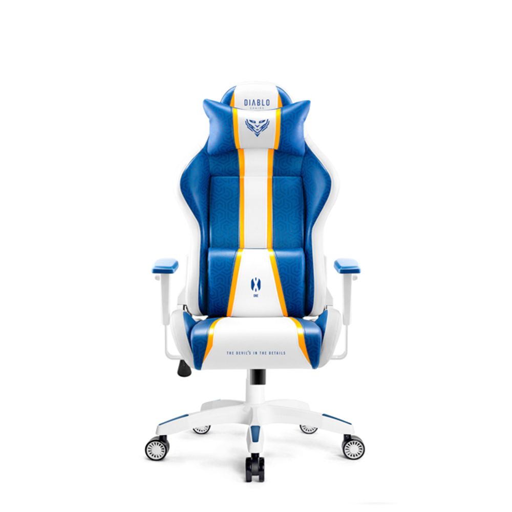 Diablo X-One 2.0 Gaming Stuhl Bürostuhl Schreibtischstuhl Verstellbare Armlehnen Ergonomisches Design Nacken/-Lendenkissen Aqua Blue Small