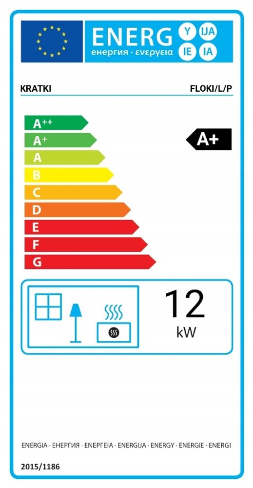 Kamineinsatz Kamineinsatz KRATKI FLOKI L Links 12kW KOMPLETTSET zum EINBAU Ø 200