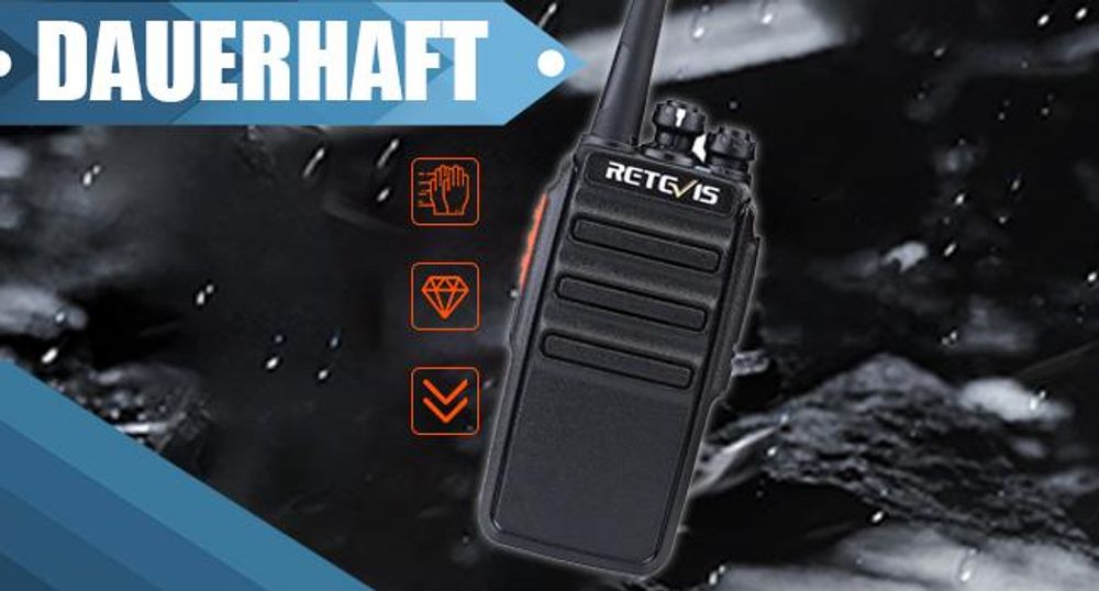 Retevis RT24 Funkgerät, PMR446 Funkgeräte Set, 16 Kanäle CTCSS/DCS VOX, Walkie Talkie mit Headset, Walkie-Talkie für Hotel Familienaktivitäten Schule