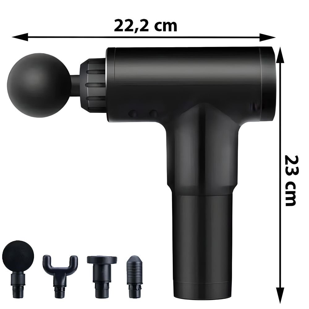 Massagepistole Elektrische Massage Gun LED Muskelmassagepistole Nacken Schulter Muskel 4 Geschwindigkeiten Rücken Massager Tissue Köpfe Retoo
