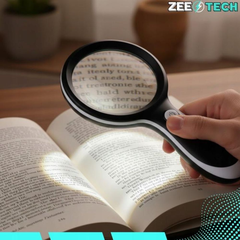 Lupe 10x mit LED-Beleuchtung 18 Dioden GROßES Glas zum Lesen