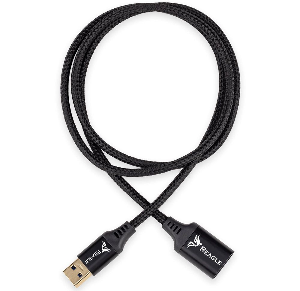 Reagle Usb 3.1 Gen1-Verlängerungskabel, 3 M, Usb-Stecker Auf Usb-Buchse, Verlängerung, 5 Gbit/S, Nylongeflecht