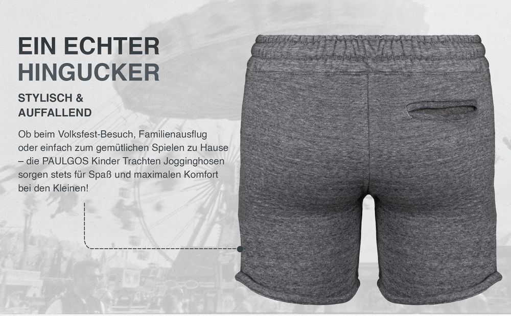 PAULGOS Kinder Trachten Jogginghose - Design Trachten Jogginghose - JOK-KK2 - in 2 Farben erhältlich - Größe 86-164